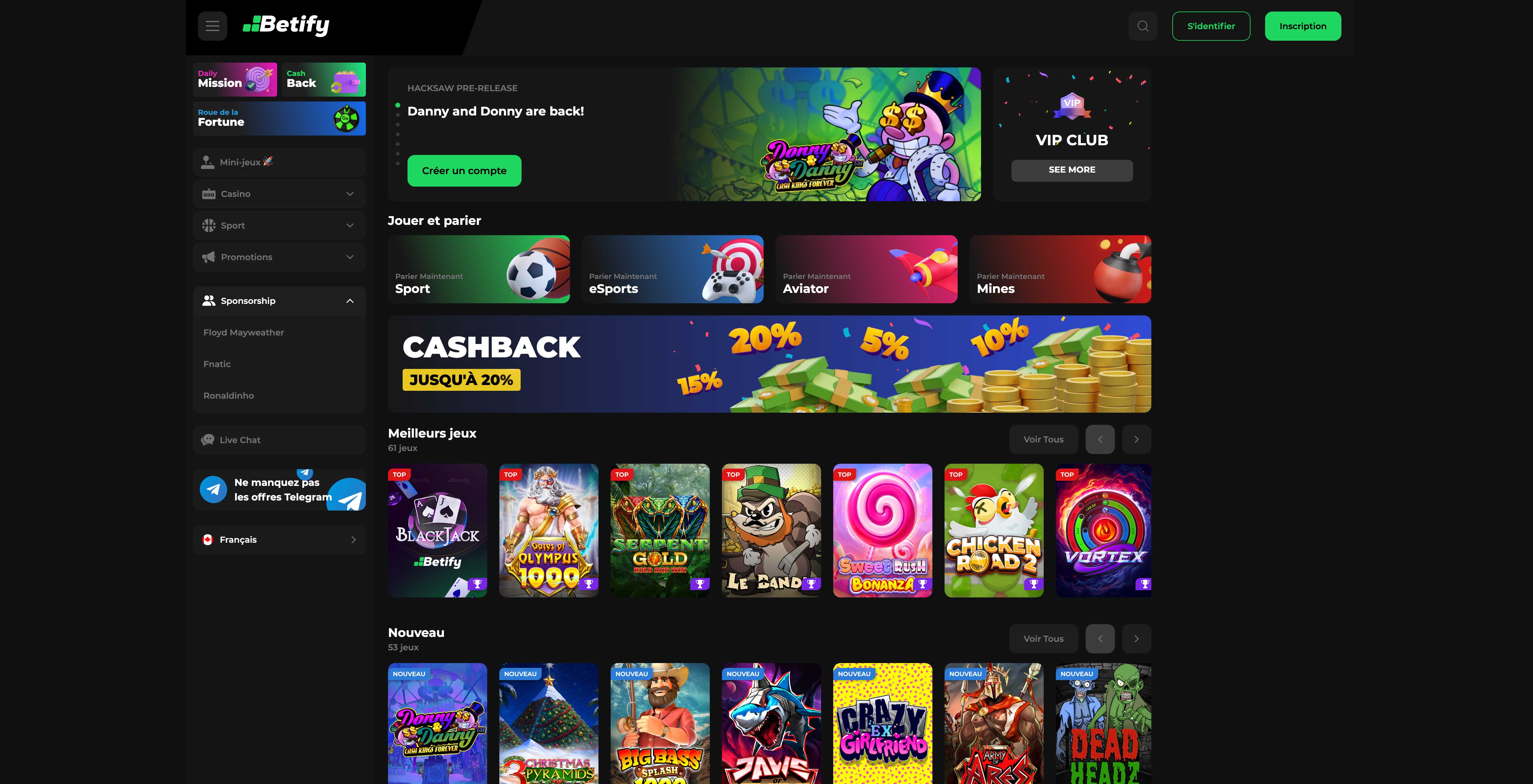Betify France - Casino en ligne avec bonus exclusifs Betify France - Plateforme de casino en ligne avec bonus de bienvenue jusqu'à 1000€ et 100 tours gratuits