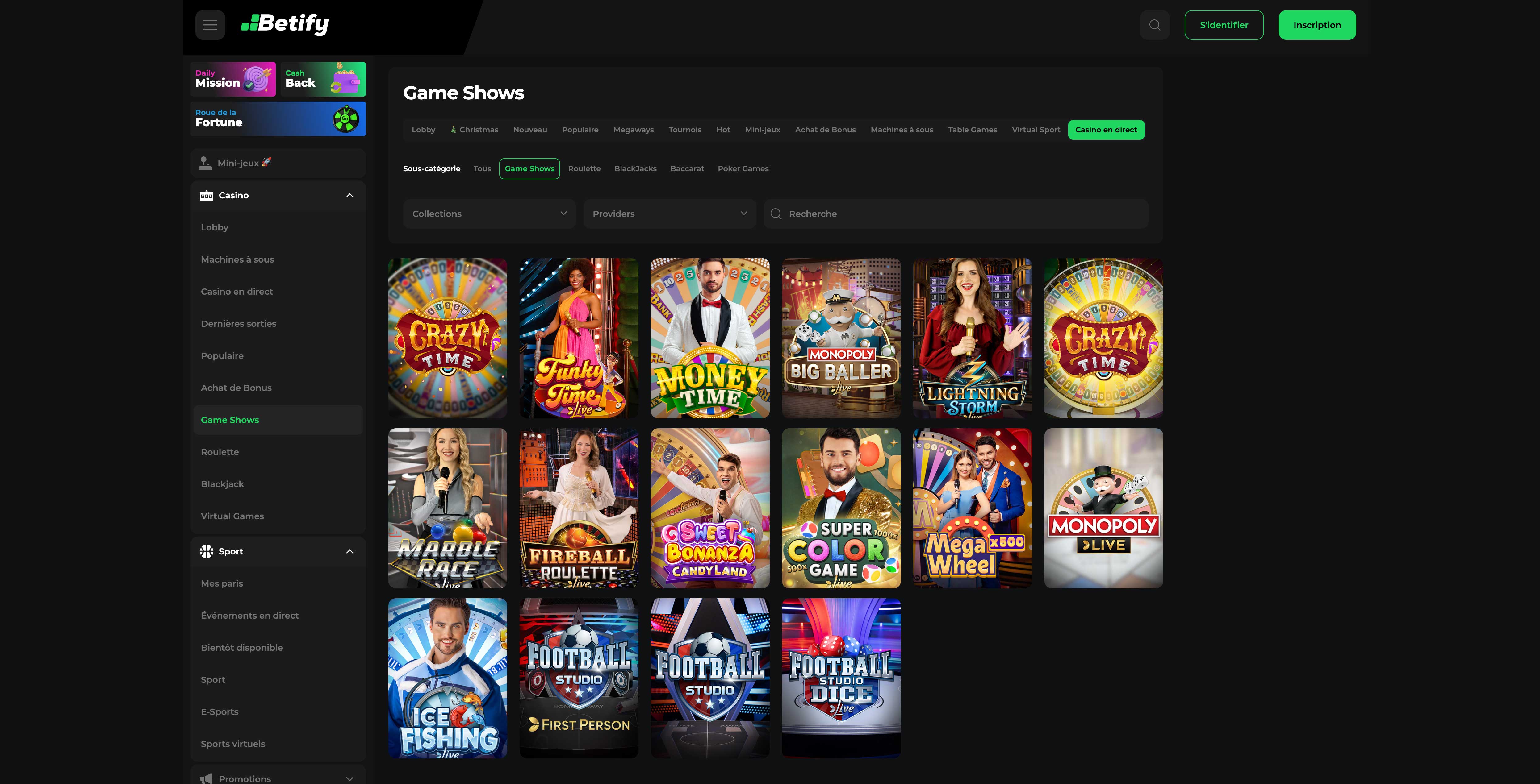 Jeux Live Casino Betify - Expérience immersive avec croupiers en direct Jeux de casino en direct sur Betify - Croupiers professionnels en live streaming pour Blackjack, Roulette et Baccarat